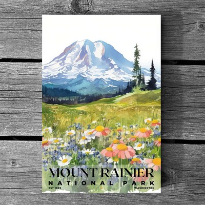 Mount Rainier National Park Poster, Travel Art, Office Poster, Home Decor | S4 - image3